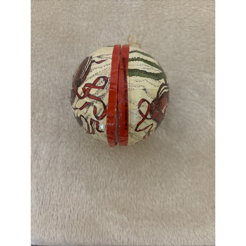 Lot Of 2 Vintage Paper Mache Christmas Ornaments From West Germany - Picture 3 of 10
